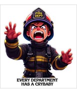 Firefighter Decal Sticker Firefighter CRYBABY in Gear AI Generated Decal - $3.95+