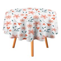 Watercolor Floral Tablecloth Round Kitchen Dining for Table Cover Decor ... - £12.78 GBP+