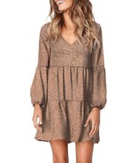 Eytino Women Long Sleeve Ruffles Casual Loose Short Mini T-Shirt Dress  ... - $25.99