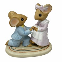 Enesco Porcelain Figurine Mouse Couple Marriage Engagement 1984 Mice Pair - £25.79 GBP