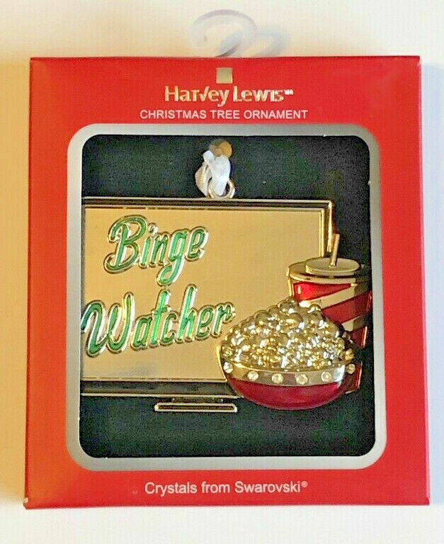 Binge Watcher Holiday Christmas Ornament Crystals From Swarovski Harvey Lewis - $19.50
