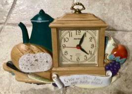 Vintage 1985 Burwood Give Us This Day Our Daily Bread Hanging Wall Clock... - $25.61 CAD