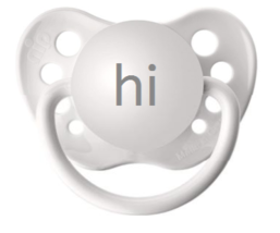 Hi Baby Pacifier - Ulubulu Expression Binky - White 6-18 months Soother - Hello - £10.16 GBP