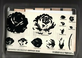 Stampin' Up - Definitely Decorative Cottage Rose - New Unmounted Stamps 1999 - $30.48