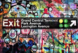 MTA New York City Subway Park &amp; Lexington Ave Train Station Graffiti Print 8x11&quot; - £3.85 GBP