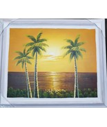 Key West Tropical Palm Tree Beach Original TOCCI Oil Painting 25x21 Art ... - €217,02 EUR