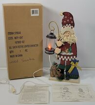 *MM) Santa Festive Lighted Wooden Character Lantern Christmas Indoor Dec... - $24.74