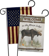 The Moose Lodge - Impressions Decorative USA Vintage - Applique Garden Flags Pac - £24.96 GBP