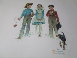 Norman Rockwell Signed Lithograph Numbered &quot;Kids&quot; 23 X 20 12 X 9 1/2 &quot; With Cert - £712.22 GBP