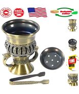 Bronze Charcoal Incense Burner with Removable Ash Tray for Home Serenity - €39,38 EUR