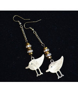 Bird earrings, Long designer earrings, bronze Boho earrings (E980) - £10.38 GBP