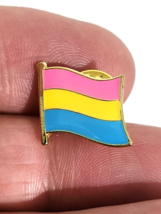 Pan-Sexual Enamel Pin Badge Pan Sex Brooch Pride Wavy Flag Gold Plated LGBTQ - £3.47 GBP