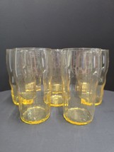 Lancaster Yellow Optic Topaz Amber Depression Glass Ribbed Tumblers Set ... - $40.00