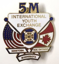 Lions Club 5M International Youth Exchange Manitoba Ontario Minnesota Pin - £10.03 GBP