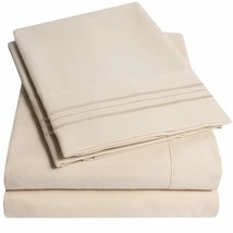 1500 Supreme Collection Queen Sheet Sets Beige Cream - Luxury Hotel Bed Sheets A - £43.95 GBP