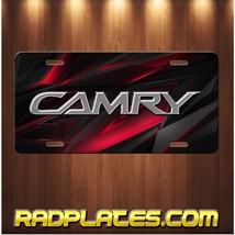 TOYOTA CAMRY Inspired Art on Silver and Red Aluminum Vanity license plate Tag B - £15.45 GBP