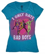 Batman Villians Dc Comics Women&#39;s Junior Lg &quot;I Only Date Bad Boys&quot; T-SHIRT New - £10.17 GBP
