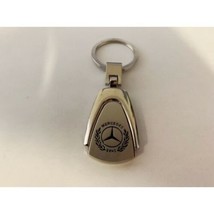 mercedes benz auto car logo chrome metal key chain ring made in usa - £19.60 GBP