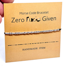 Morse Code Bracelet Zero F**ks Given Beaded Hidden Secret Message Insult Swear - £3.43 GBP