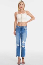 Bayeas mystic blue mid waist distressed ripped straight jeans jeans jehouze 497565 thumb200