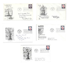 1035 1041 1042 FDC 3c 8c Statue of Liberty 1954 58 Artmaster ArtCraft Fleetwood  - $12.70