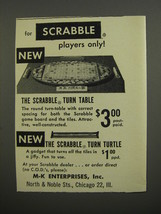 1953 M-K Enterprises Scrabble Turn Table Ad - For Scrabble players only! - $18.49
