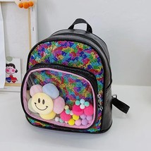 Mini Backpack Children&#39;s School Bags Sequin Leather Bags Girls Backpack  Schoolb - £108.25 GBP