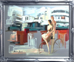 Adriana Naveh-Untitled-Framed Original Painting/Acrylic Panel/Hand Signed/LOA - £1,913.37 GBP