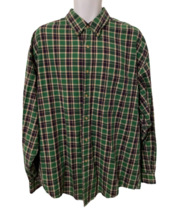 Eddie Bauer Mens Classic Fit Button Down Shirt Size XL/XG Long Sleeve Green - £17.56 GBP