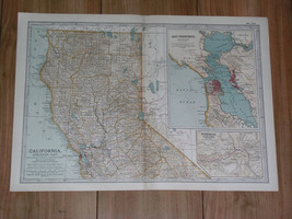 1902 ANTIQUE MAP OF NORTHERN PART OF CALIFORNIA SAN FRANCISCO / YOSEMITE... - £21.93 GBP