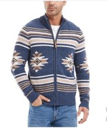 Frye Mens Cardigan Blue Multicolor Sweater Southwestern Geometric Full-Zip - $1,104.81 MXN