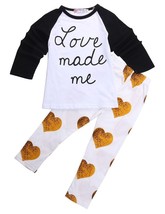 NEW Love Made Me Shirt Heart Leggings Girls Valentine&#39;s Day Outfit Size 3T - £8.81 GBP