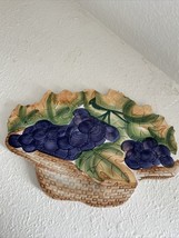 Vintage Ceramiche Leonardo Italy Trivet Hot Plate Wall Plaque Basket of ... - $12.65