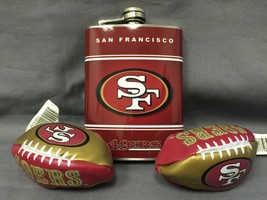 San Francisco Stainless Steel 8oz Flask with 2 bonus Hacky Sack Kick Balls - $16.78