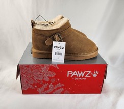 Pawz Bearpaw Girls Amy Youth Brown Hickory Genuine Suede, Wool Blend Boot Size 1 - £14.63 GBP