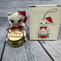 Vtg Fancy Feast 1991 Cat Christmas Ornament Cat with drum - $15.83