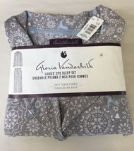 Gloria Vanderbilt Women&#39;s 2-Piece Pj Set | Gray Winter Print 3X NWT - $19.99