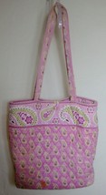 Vera Bradley Shoulder Bag Pink Retired Paisley Print Purse Quilted Tote Shopper - £26.66 GBP