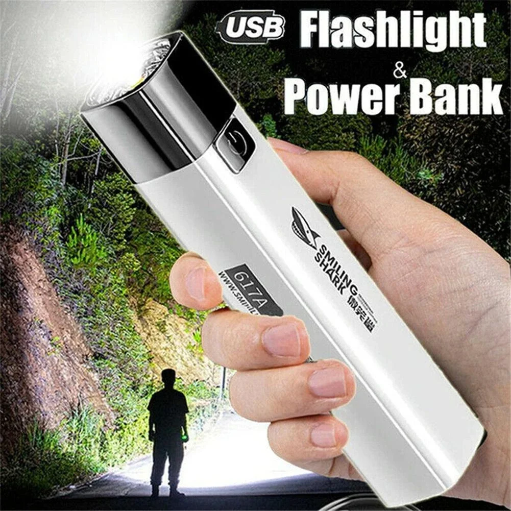 Mini Glare Flashlight Power Bank Mobile Phone Rechargeable Lamp Strong Light - £10.83 GBP+