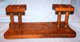 Vintage 8-pipe Wooden Holder w/Space for Humidor Jar-Stand Only-Unbranded - $22.56
