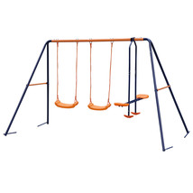 Metal Playground Swing Set Outdoor Slide Kids Children Backyard Swingset... - $173.40
