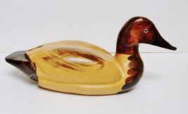 Wood Canvasback Duck Decoy Solid Wood Glass Eyes 13.5&quot; x 4.5&quot; - £63.79 GBP