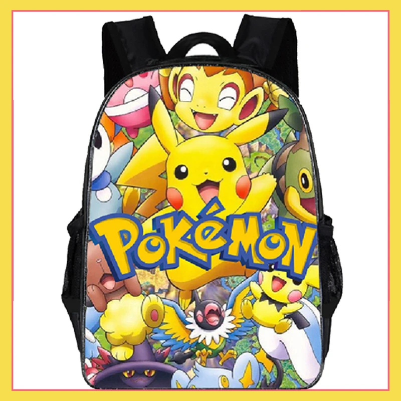 Pokemon Kids School Backpack Storage Bag Kawaii Pikachu Anime Figures Student - £29.96 GBP
