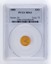 1888 G $1 Oro Indiano Principessa Selezionato By PCGS Come MS63! Great US Dollar - $1,113.33