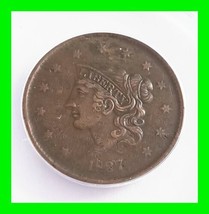 1837 Large Cent Liberty Head Graded ~ All Original ~ ANACS Grade EF45  - £233.05 GBP