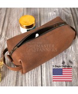 Men Travel Toiletry Bag Leather Dopp Kit Shaving Organizer Case Gym Show... - $24.23