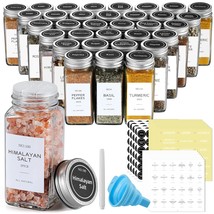 25 Pcs Spice Jars With Labels And Shaker Lids - Minimalist Stickers, Col... - £31.61 GBP