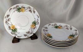 Vintage NARUMI CHINA (Japan) AVALON 421 Gold Rimmed Yellow Floral Saucer... - £14.02 GBP