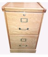 Vintage Oak Wool Two Drawer Filling Cabinet 28"× 16" - $183.82