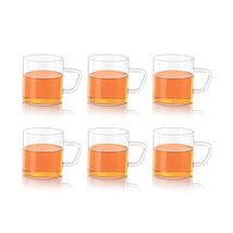 Borosil Vision Tea N Coffee Glass Mug Set Of 6 - Microwave Safe - £36.37 GBP